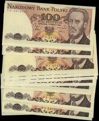 zestaw banknotów 100 złotych 1.06.1986 (11 sztuk