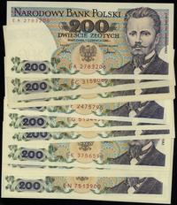 Polska, zestaw banknotów 200 złotych, 1.06.1986 (1 sztuka) i 1.12.1988 (11 szt