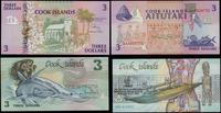 Wyspy Cooka, zestaw: 2 x 3 dolary, 1987 i 1992