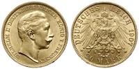 20 marek 1907 A, Berlin, złoto 7.96 g, pięknie z