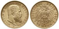 20 marek 1894 F, Stuttgart, złoto 7.95 g, bardzo