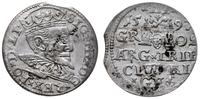 trojak 1597, Ryga, moneta z końcówki blaszki, ni