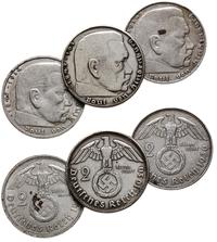 Niemcy, zestaw 3 x 2 marki, 1936