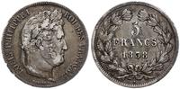 5 franków 1838 B, Rouen, popiersie autorstwa Dom