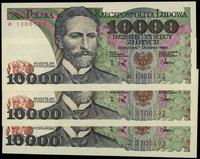 zestaw: 3 x 10.000 złotych 1.12.1988, serie W, Y