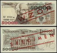 50.000 złotych 16.11.1993, seria A 0000000, czer