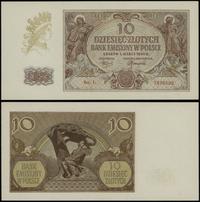 10 złotych 1.03.1940, seria L, numeracja 7838592
