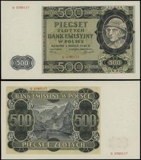 500 złotych 1.03.1940, seria B, numeracja 078011