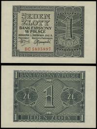 1 złoty 1.08.1941, seria BC, numeracja 5835897, 