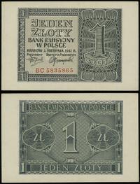 1 złoty 1.08.1941, seria BC, numeracja 5835865, 