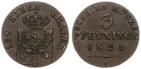 Niemcy, 3 fenigi, 1825 A