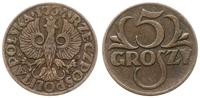 5 groszy 1934, Warszawa, rzadki rocznik, Parchim