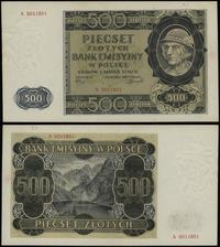 500 złotych 1.03.1940, seria A, numeracja 501185