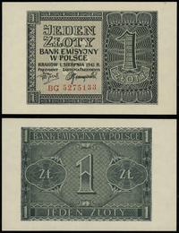 1 złoty 1.08.1941, seria BG, numeracja 5275133, 