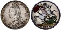 Wielka Brytania, medalion z monety 1 koronowej, 1887