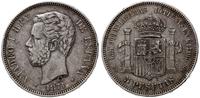 Hiszpania, 5 peset, 1871 SD-M
