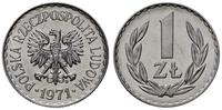 1 złoty 1971, Warszawa, aluminium, pięknie zacho