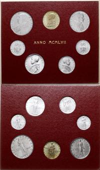 Watykan (Państwo Kościelne), zestaw monet, 1956 (XVIII rok pontyfikatu), 1957 (XIX