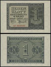 1 złoty 1.08.1941, seria AF, numeracja 3648485, 