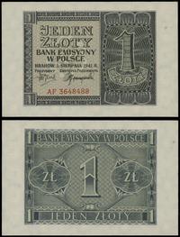 1 złoty 1.08.1941, seria AF, numeracja 3648488, 