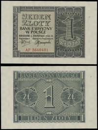 1 złoty 1.08.1941, seria AF, numeracja 3648481, 