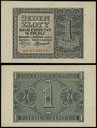 1 złoty 1.08.1941, seria BD, numeracja 0743881, 