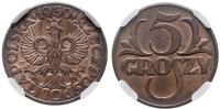 5 groszy 1939, Warszawa, piękna moneta z natural