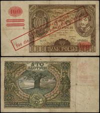 100 złotych 1939, fałszywy nadruk na banknocie, 