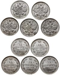 Rosja, lot 5 x 15 kopiejek, 1915 BC