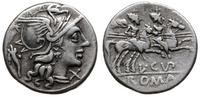 denar 147 pne, Rzym, Aw: Głowa Romy w prawo, za 