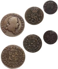 zestaw 3 monet:, trojak 1787 Warszawa, grosz 178
