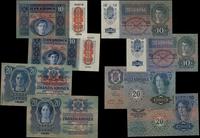 zestaw 4 banknotów:, 2 x 10 koron 2.01.1915 i 2 