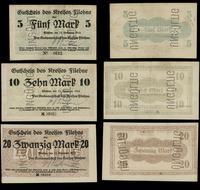 Wielkopolska, zestaw 3 bonów: 5, 10 i 20 marek, 11.11.1918