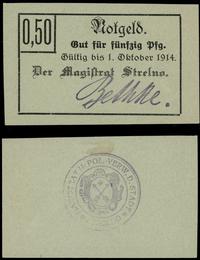 50 fenigów 1.10.1914, ślad po podlepce na stroni