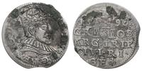 trojak 1590, Ryga, mała głowa króla, moneta z ko