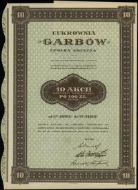 10 akcji po 100 złotych 28.02.1929, Garbów, nume
