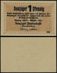 1 fenig 22.10.1923, inicjały drukarni BM, ślad p