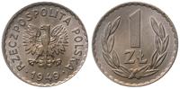 1 złoty 1949, Kremnica, miedzionikiel, piękna, P