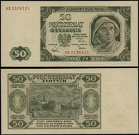 50 złotych 1.07.1948, seria AB, numeracja 219612
