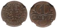 1 grosz 1925, Warszawa, piękna moneta w pudełku 