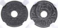 5 groszy 1939, Warszawa, z otworem, piękna monet