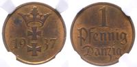 1 fenig 1937, Berlin, piękna moneta w pudełku NG