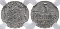 5 fenigów 1923, Berlin, wyśmienita moneta w pude