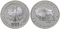 100 złotych 1977, Ochrona Środowiska - Żubr, PRÓ