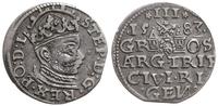 trojak 1583, Ryga, korona króla z rozetą, Iger R