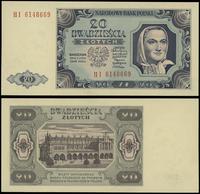 20 złotych 1.07.1948, seria HI, numeracja 614866