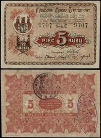 5 rubli 1915, seria C, numeracja 9707, złamania 