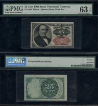 25 centów 1876, w opakowaniu PMG z oceną UNC 63,