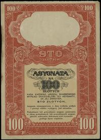 asygnata na 100 złotych bez daty (1939), seria A