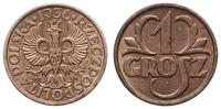 1 grosz 1936, Warszawa, moneta polakierowana, al